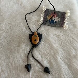 Vintage Bolo Tie Necklace with functional vase
